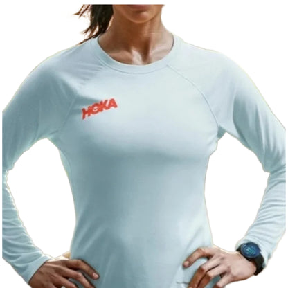 Playera Hoka Manga 3/4 Mujer verde