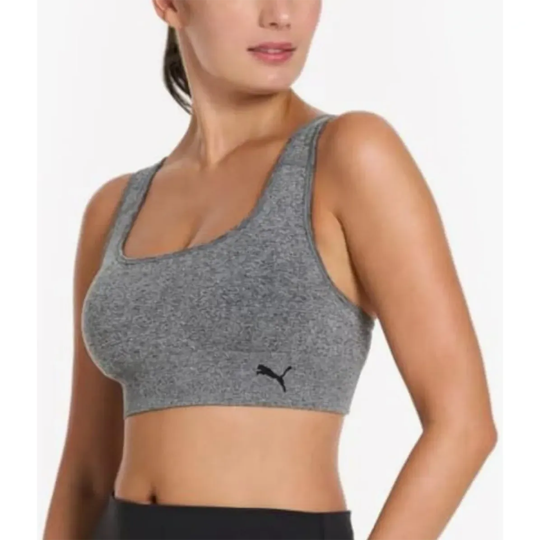 2 pack Sport Bra Puma Seamless Sport Bra Square Design Negro/Gris para Mujer
