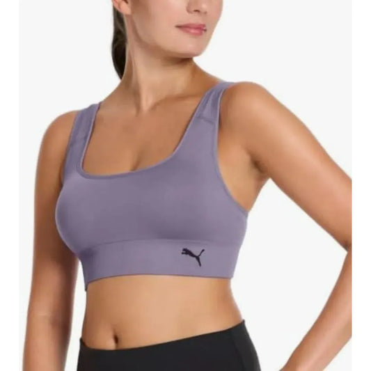2 pack Sport Bra Puma Seamless Sport Bra Square Design Morado/Negro para Mujer