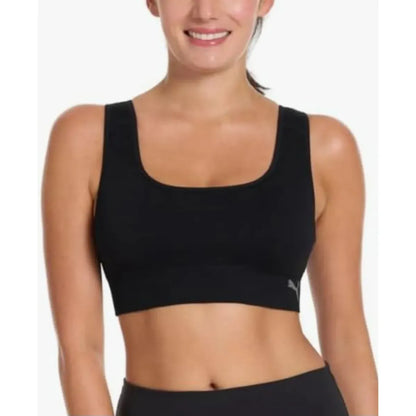 2 pack Sport Bra Puma Seamless Sport Bra Square Design Morado/Negro para Mujer
