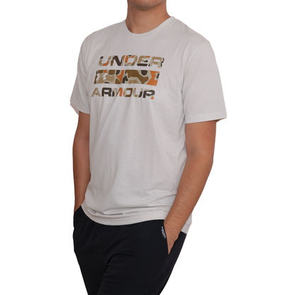 Playera manga corta Under Armour Stacked Logo Fill Hueso para Hombre
