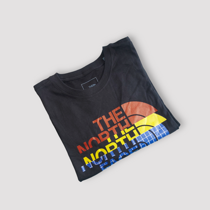 Playera The North Face 100% Original Negra Logo Tricolor